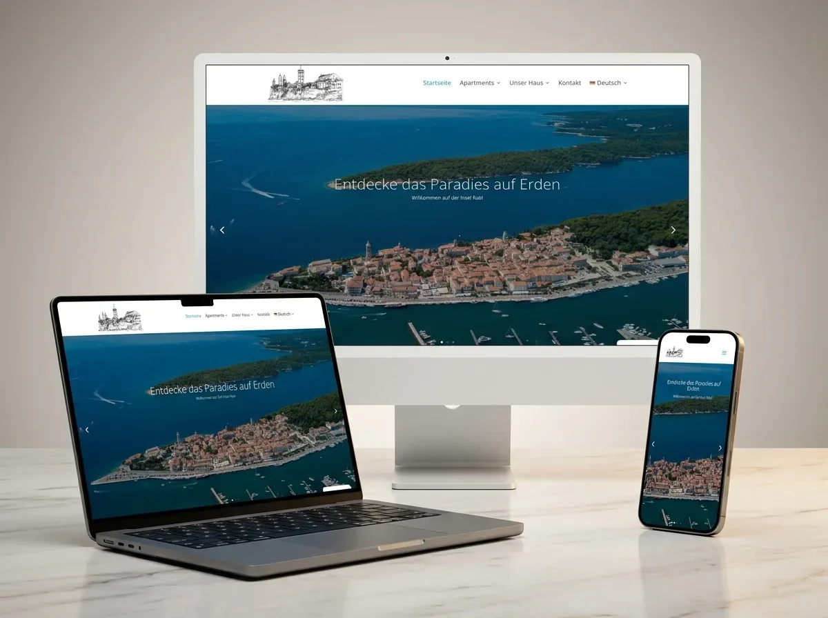 Ferien-Rab Website auf iMac, MacBook und iPhone