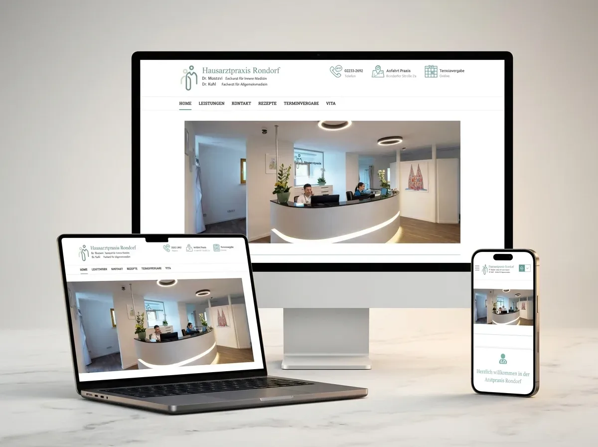 Praxis Dr. Mussavi Website auf iMac, MacBook und iPhone